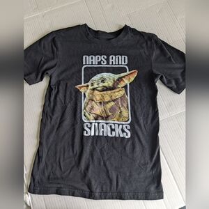 STAR WARS TEE-SHIRT BOYS GROGU MANDALORIAN BABY YODA BLACK SIZE M